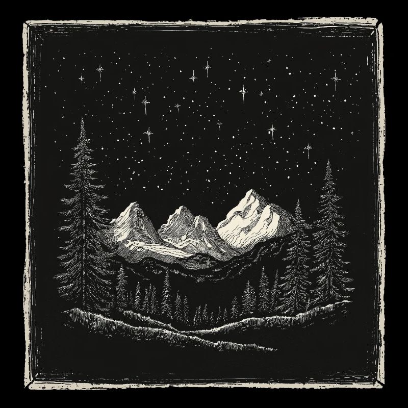 Forest Mountains Vintage