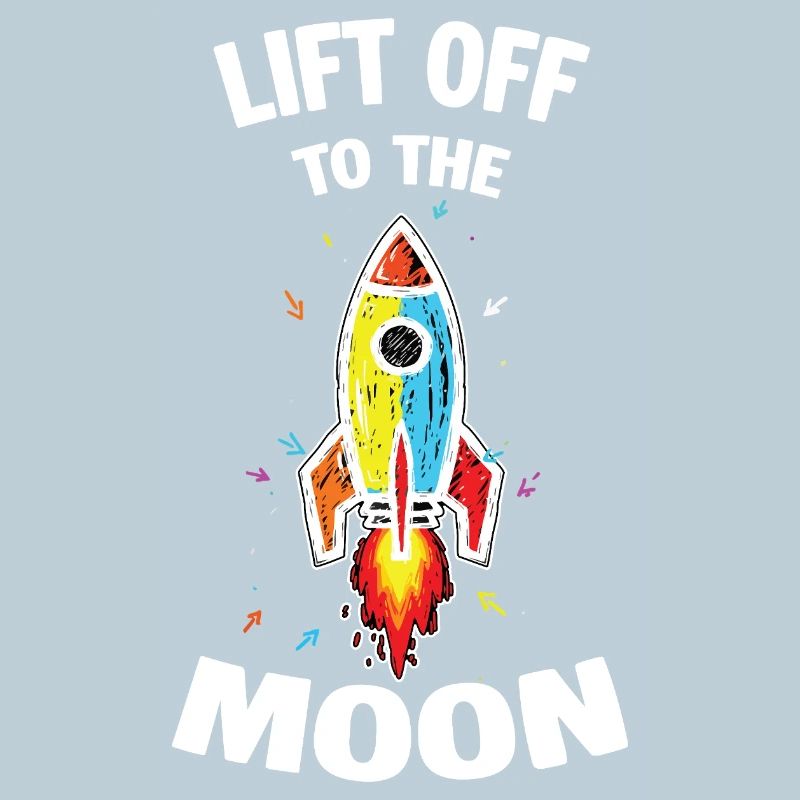 Space Rocket Scribble Lift Off To The Moon