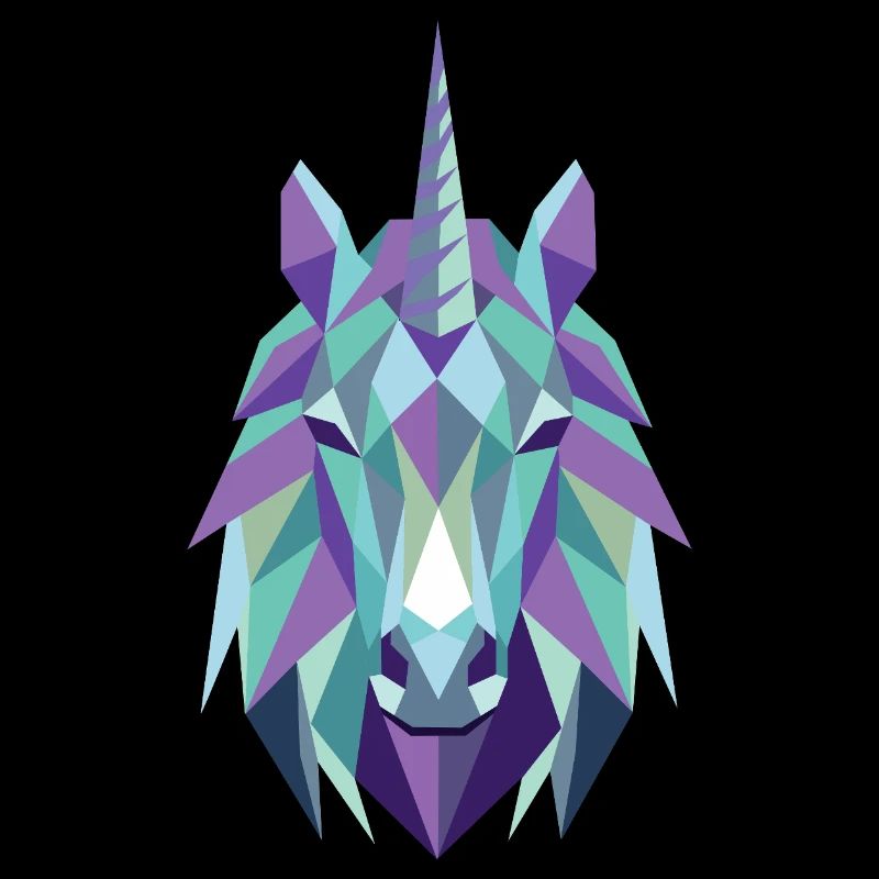 Polygone de licorne turquoise violet