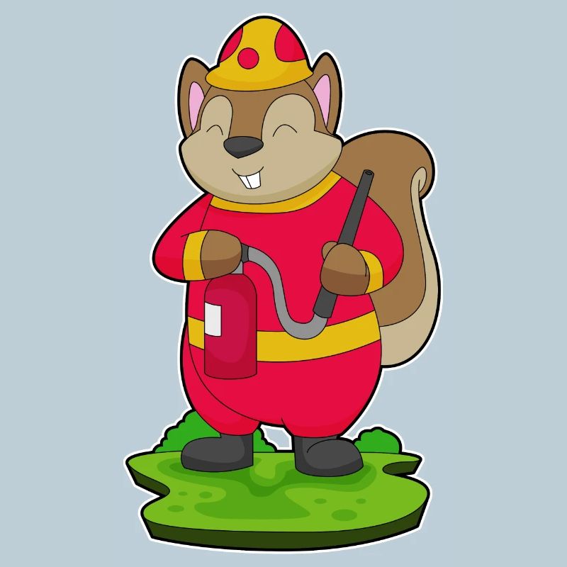 Pompier Squirrel Extincteur Brigade