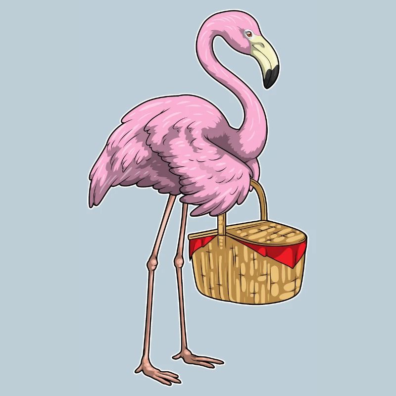 Flamingo Picknick Korb