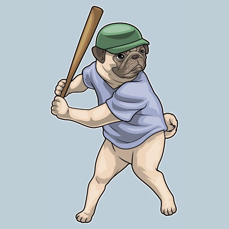 Pug Baseball Baseball Bat