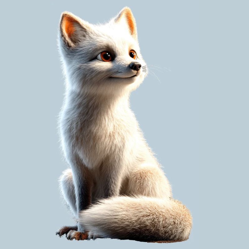 Polarfuchs Schneefuchs Eisfuchs Süßer Weißer Fuchs