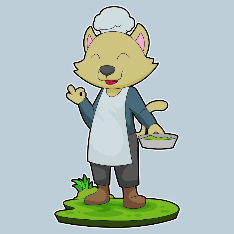Cuisson à la poêle de cuisine pour chat