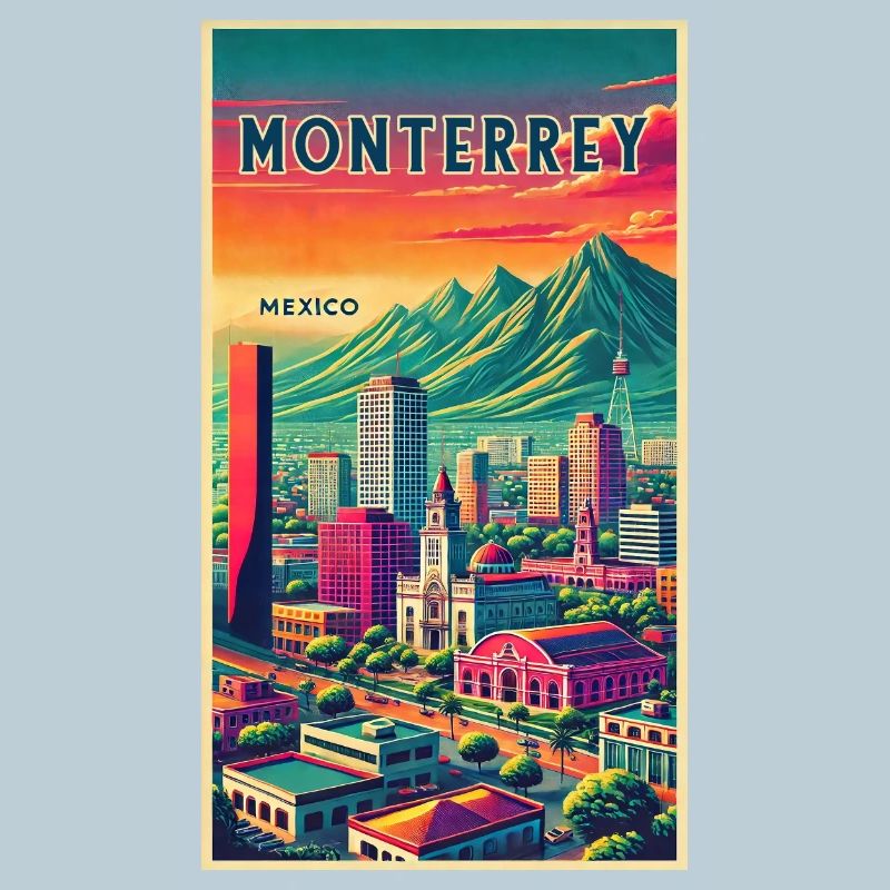 Monterrey Mexico Retro Design