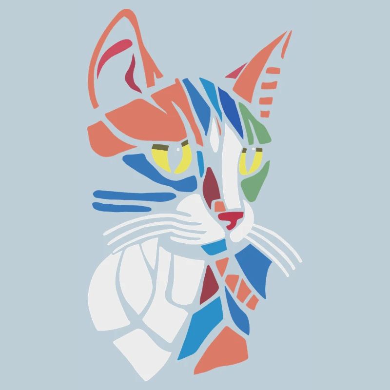 Abstract Geometric Cat Lover
