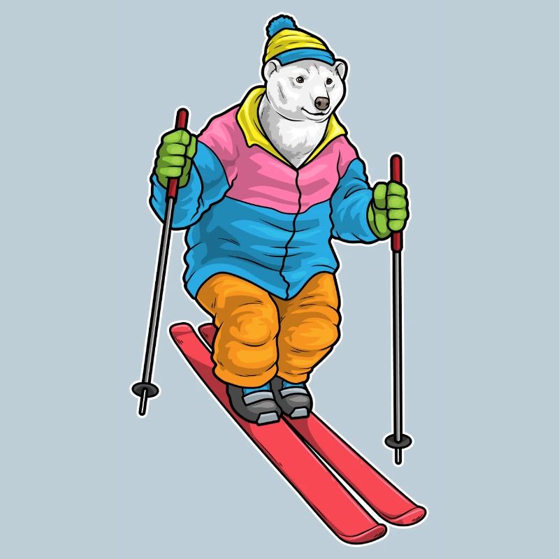 Eisbär Skifahrer Ski Wintersport