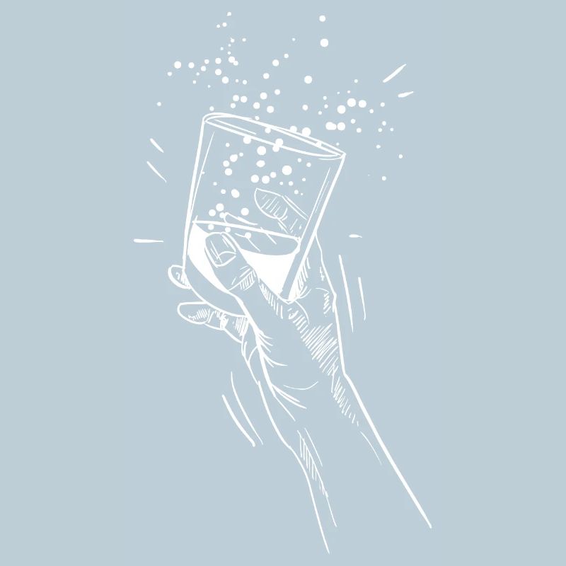 Main avec verre à boisson
