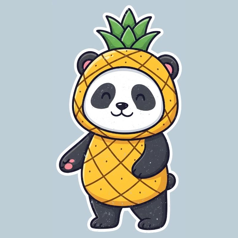 Panda Ananas T-Shirt Lustig Comic Geschenk Tier