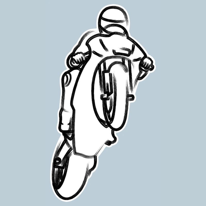 Wheelie extrême avec moto à la course - B/W