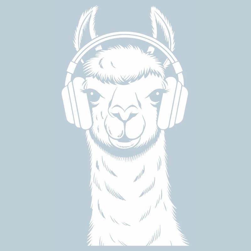Cooles Lama mit Kopfhörern