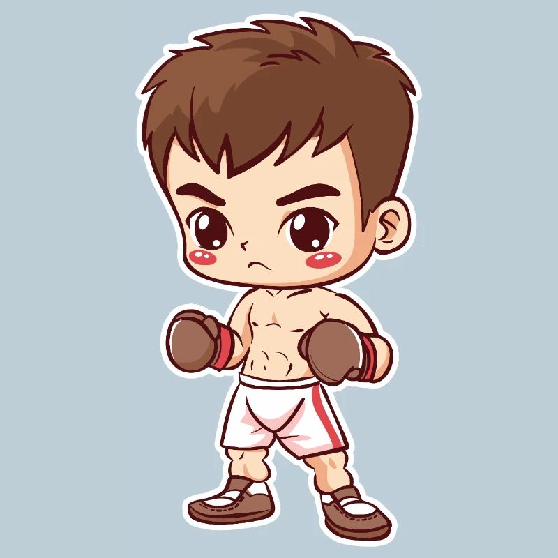 Kickboxer garçon style dessin animé