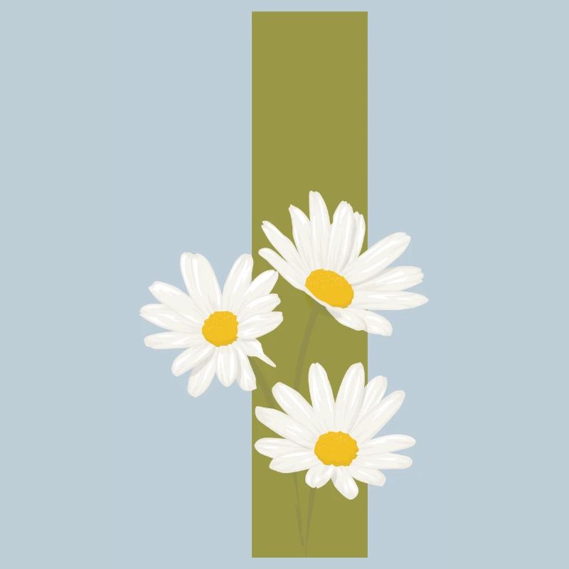 Buchstabe i Grüne Gänseblümchen