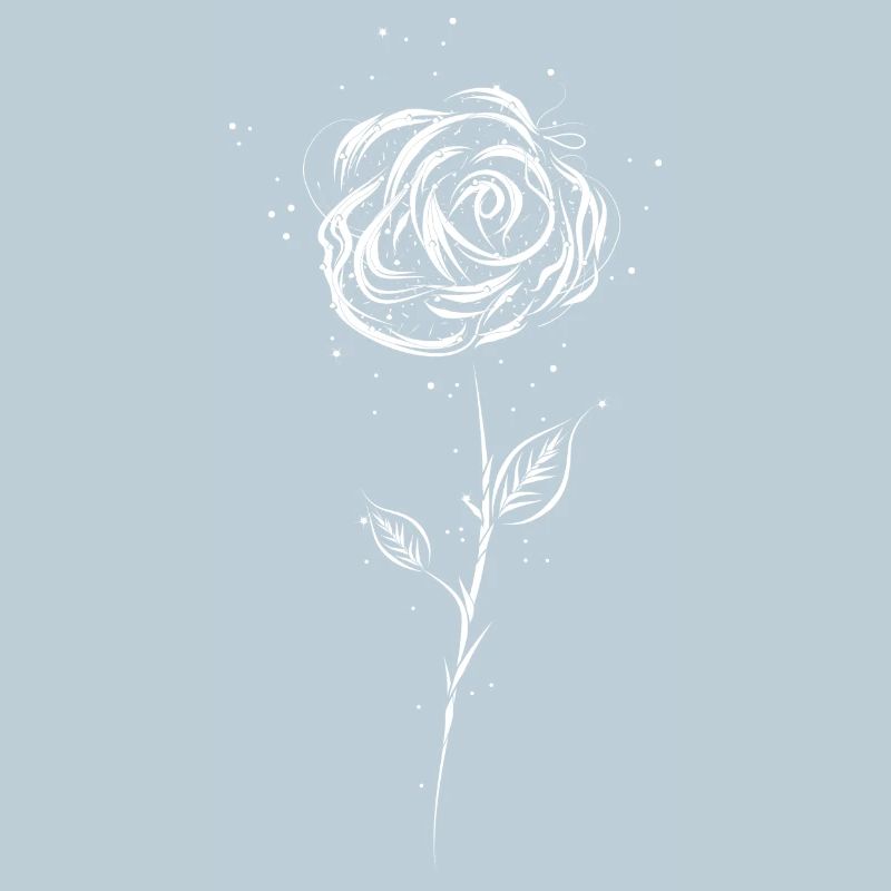 Drawing of a white rose