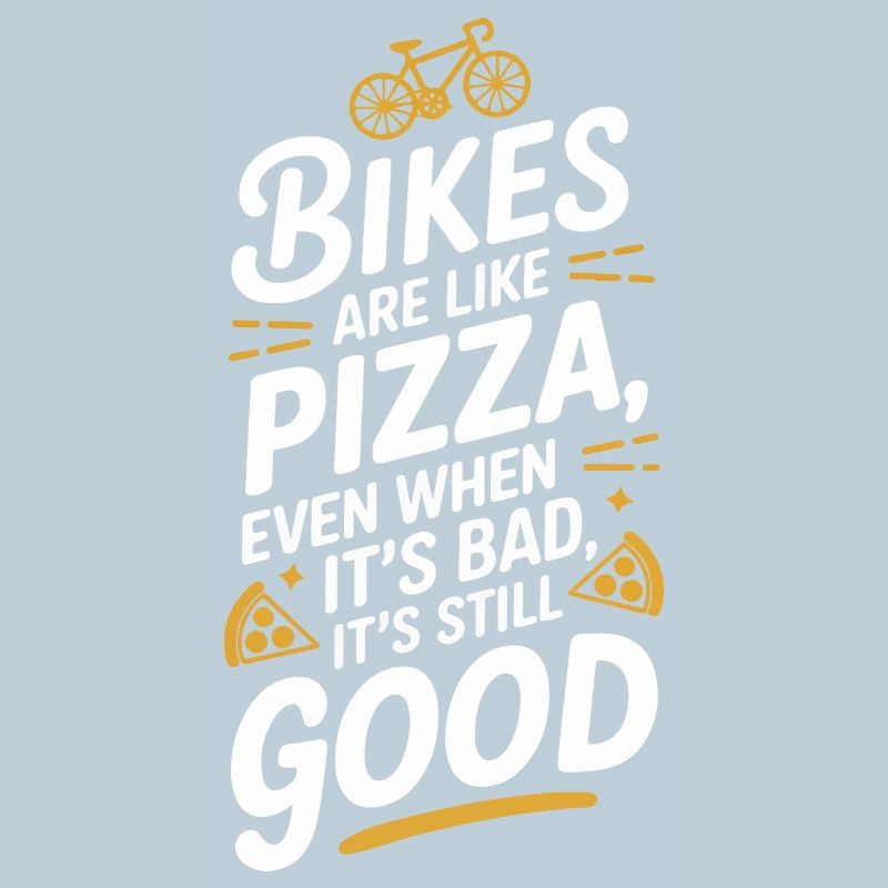 Vélo Pizza Citation Typographie Design