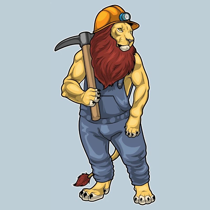 Mine de pioche de mineur de lion
