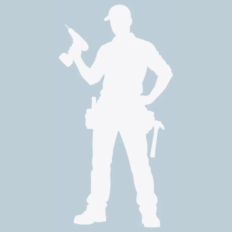 Craftsman silhouette with tools