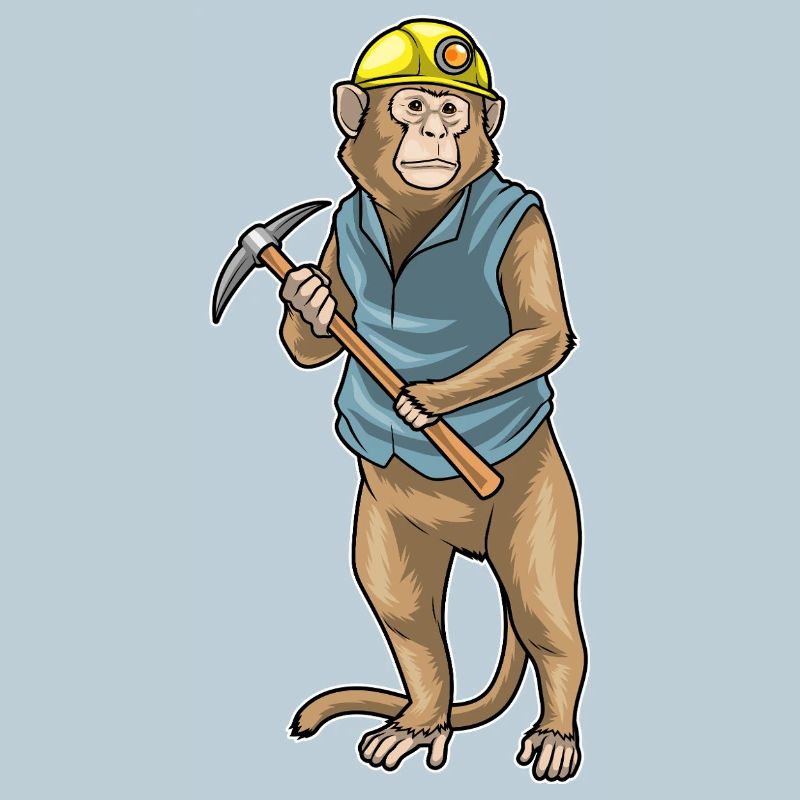 Monkey Miner Pioche Exploitation minière