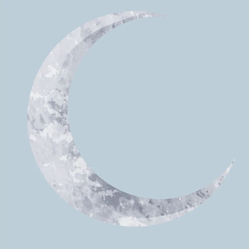delicate shimmering silver moon