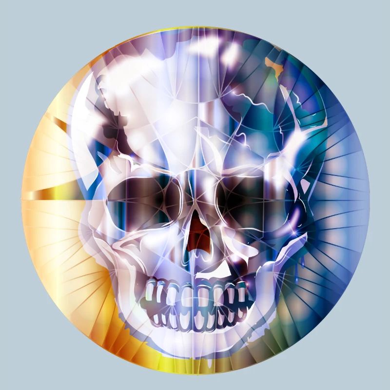 extravaganter Totenkopf in bunt schimmernder Farbe