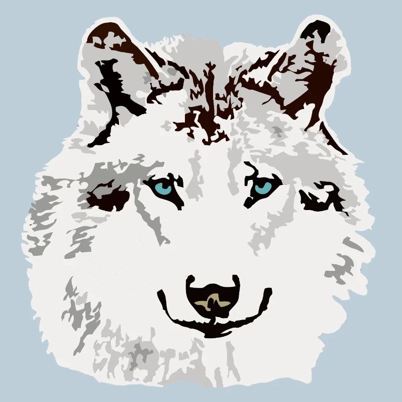 White wolf blue eyes