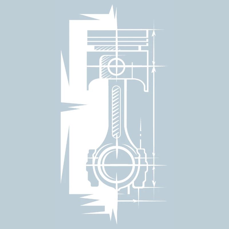 Piston Sketch Off Block Engine Car Symbol v8 Logo