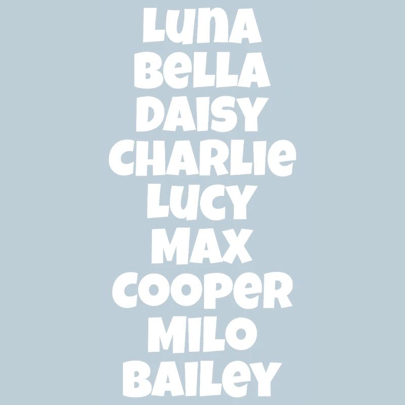 Liste colorée de noms de chiens Design de chiens