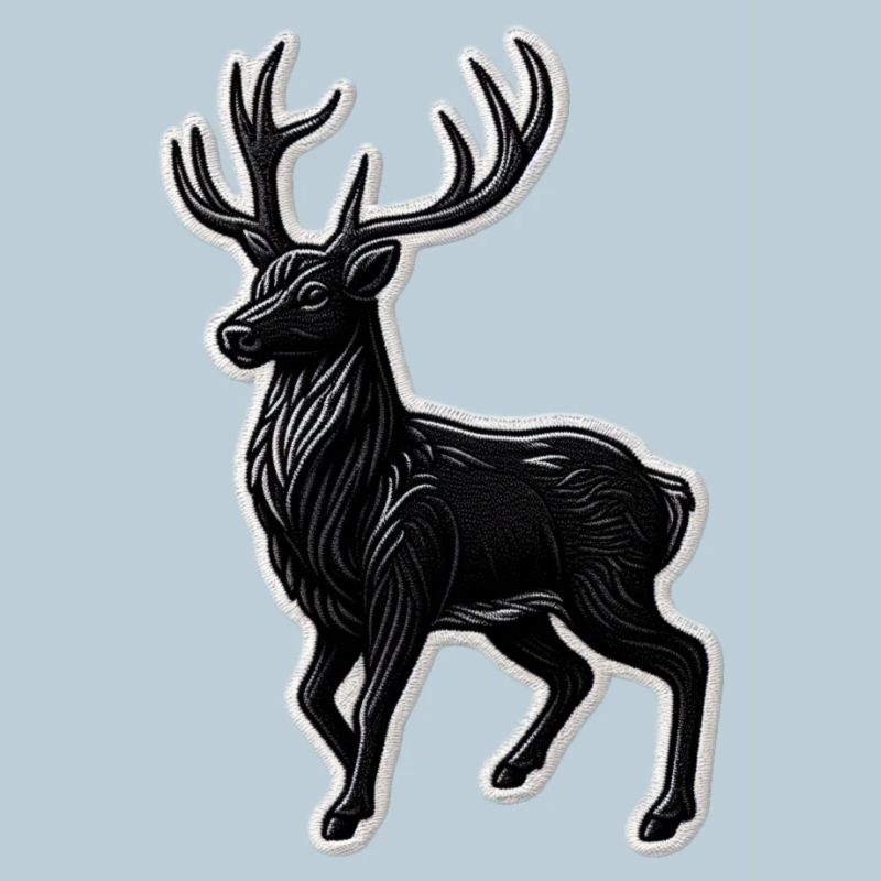 Schwarzer Hirsch Geweih Patchmotiv