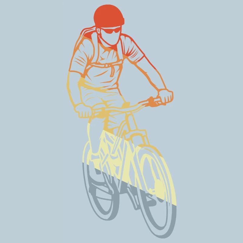 Vintage Mountainbiker Zeichnung