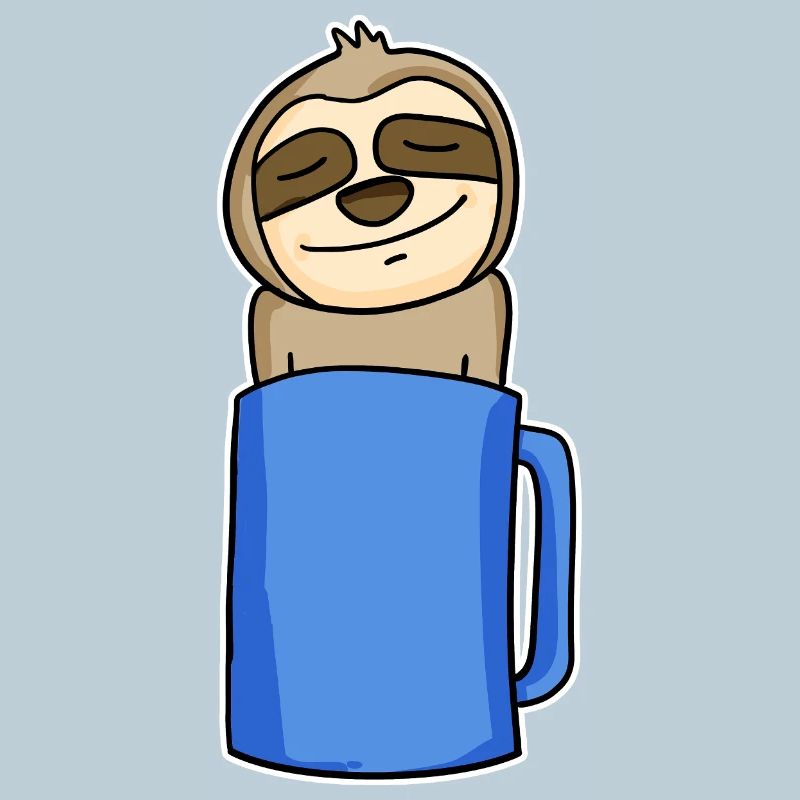 Faultier im Kaffeebecher