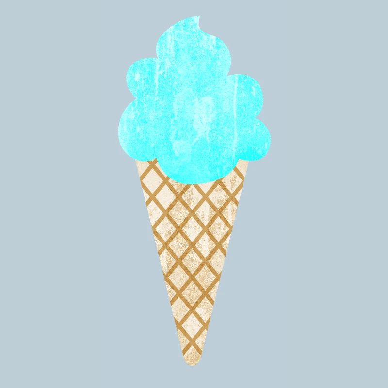 Eis Eiscreme Waffel blau cool Sommer Eisdiele Fan