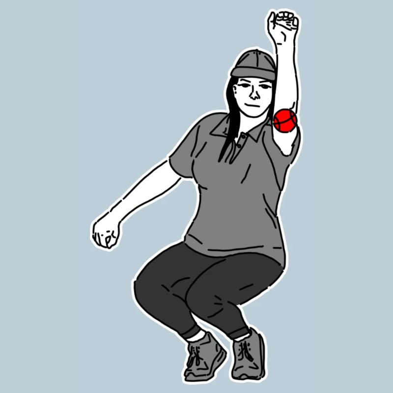 Petanque player Left-handed