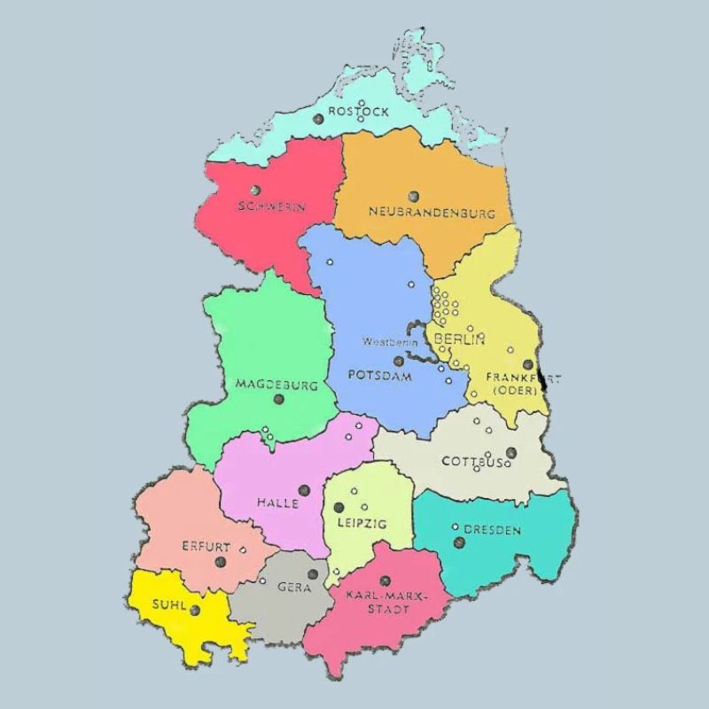 Carte de la RDA
