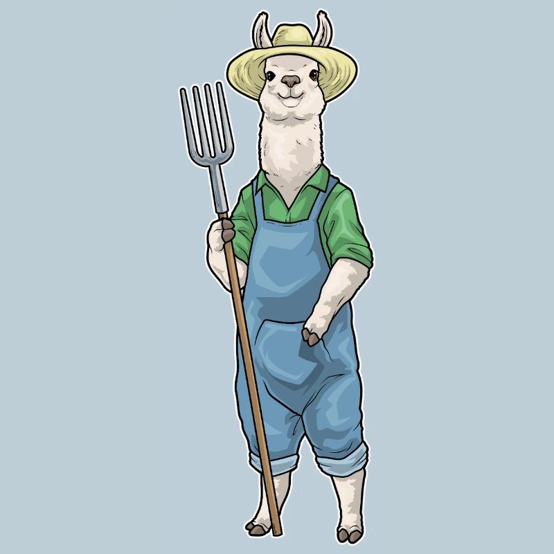 Llama Farmer Pitchfork Farm