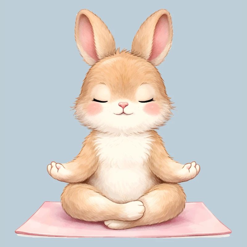 Meditating Bunny in Yoga Description
