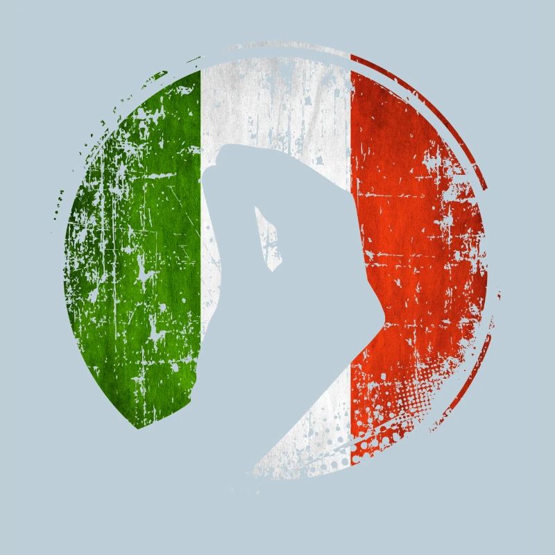 Italian flag with typical hand gesture