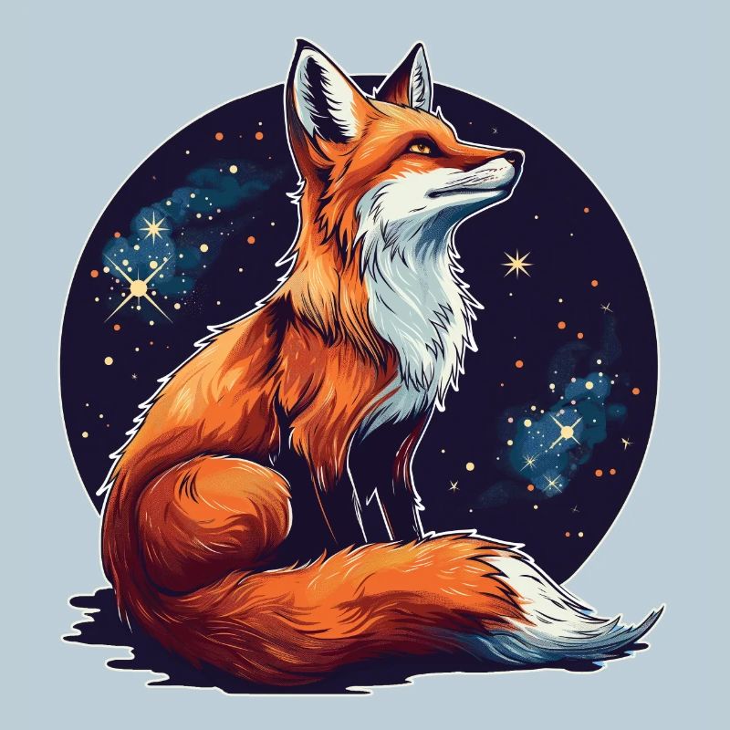 Renard avec des étoiles