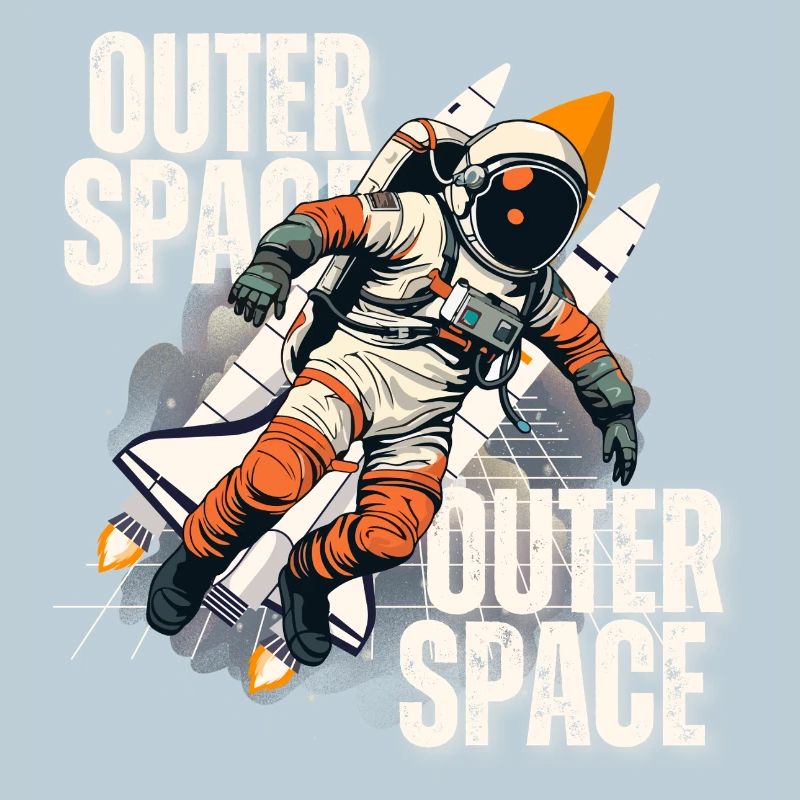 Astronaute en saut de fusée