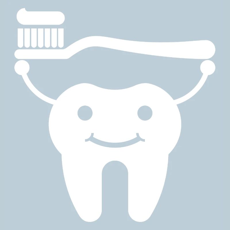 Dent avec brosse à dents et dentifrice