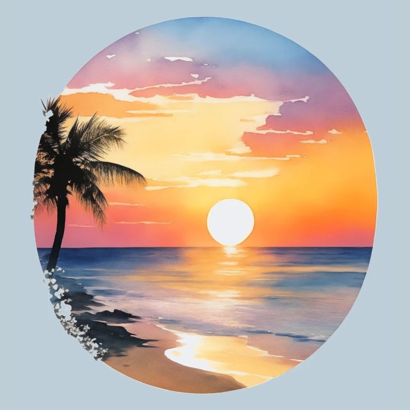Coucher de soleil sur la plage