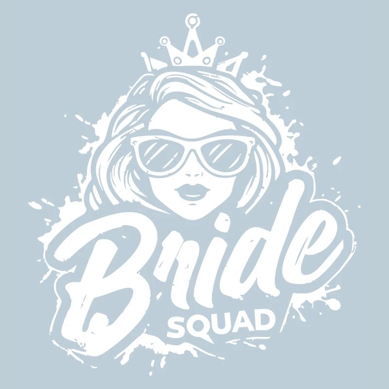 Braut „Bride Squad“-Logo im modernen Grunge-Style