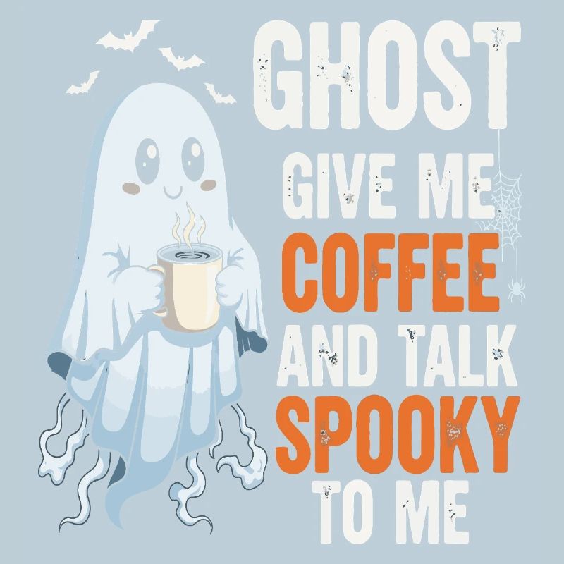 Gruseliger Geist mit Kaffeeillustration