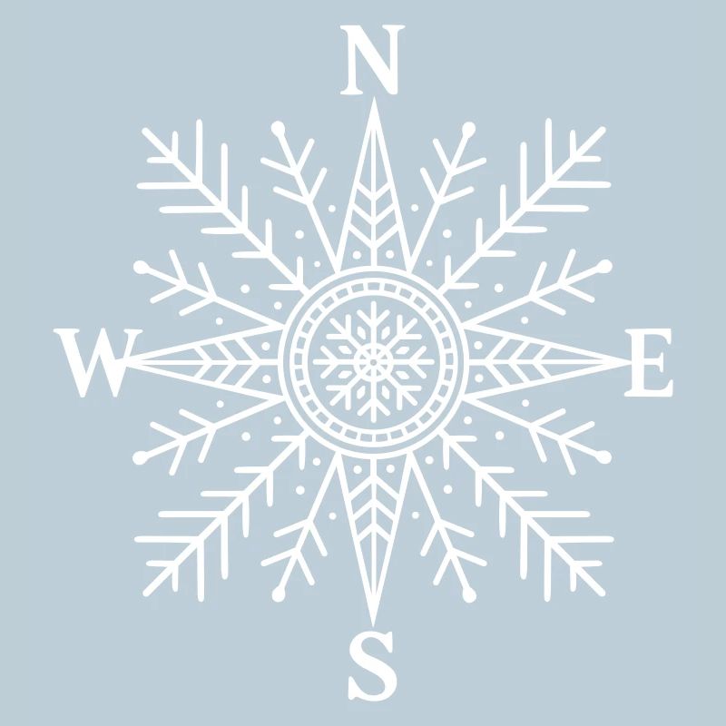Compass with snowflake – Nordic design