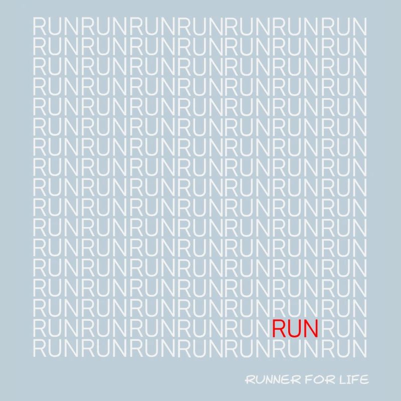 Run Run Run Muster mit rotem Akzent