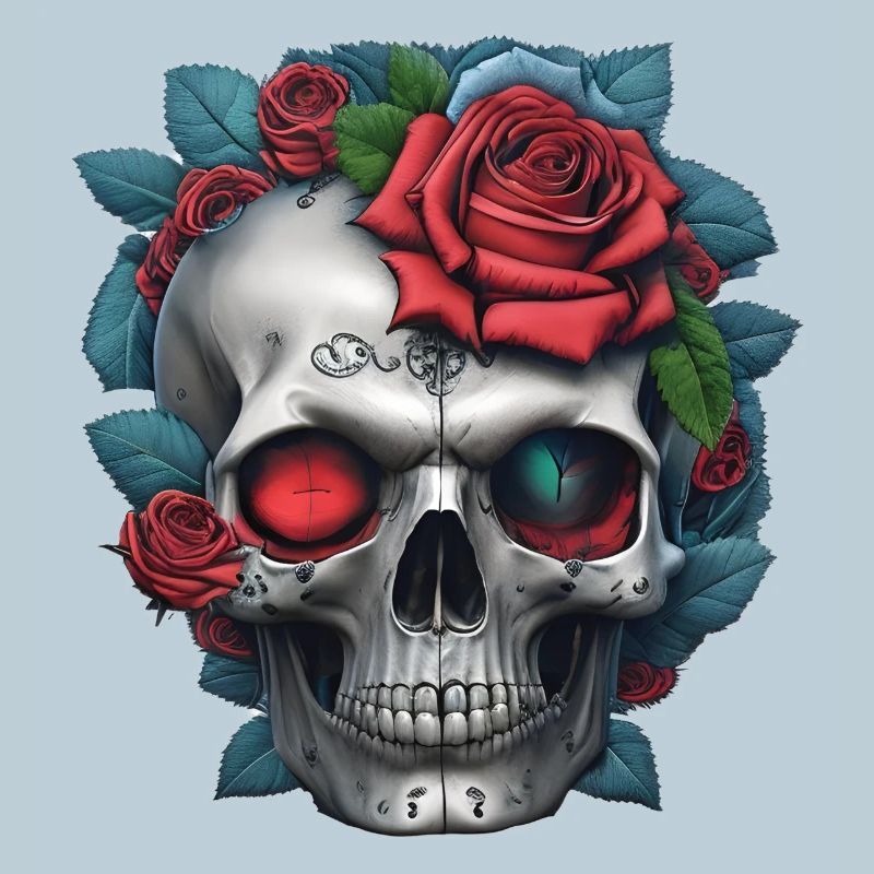 Skull with roses
