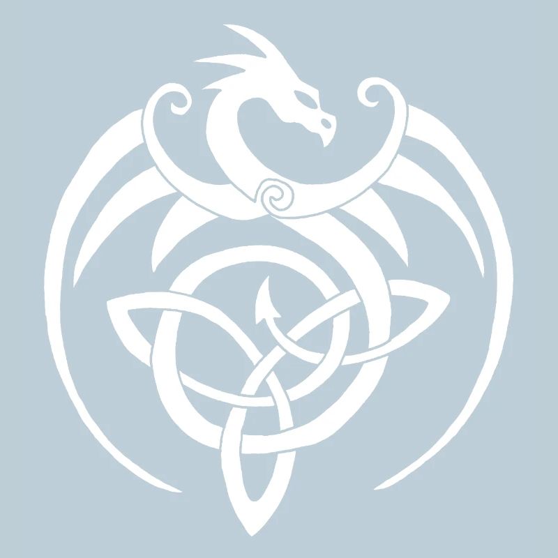 White dragon and Celtic symbol
