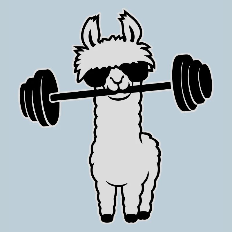 Cool Llama Weightlifting Barbell Sunglasses Gym