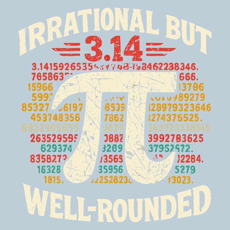 Irrational But Well-Rounded Pi Day Mathe Design