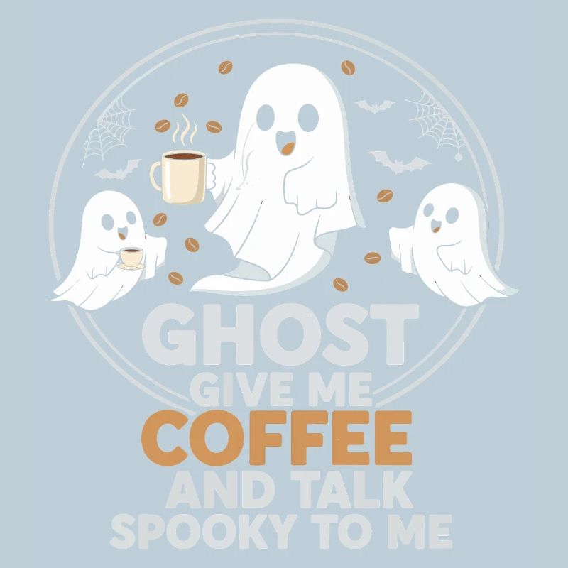 Spooky Ghost with Coffee and Chat Design