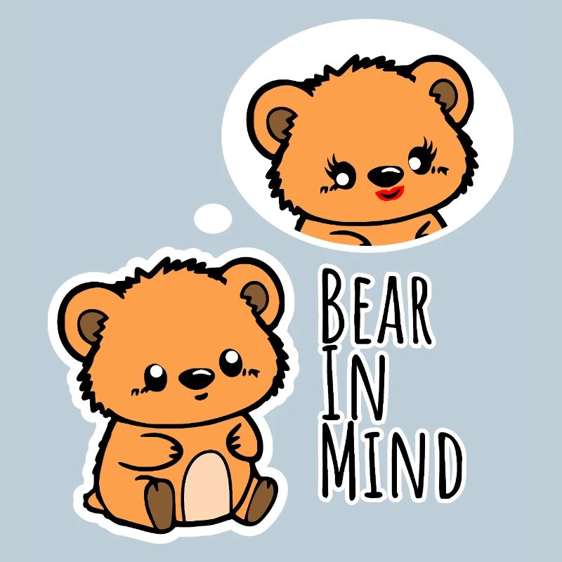 L’ours mignon pense à sa douce copine !